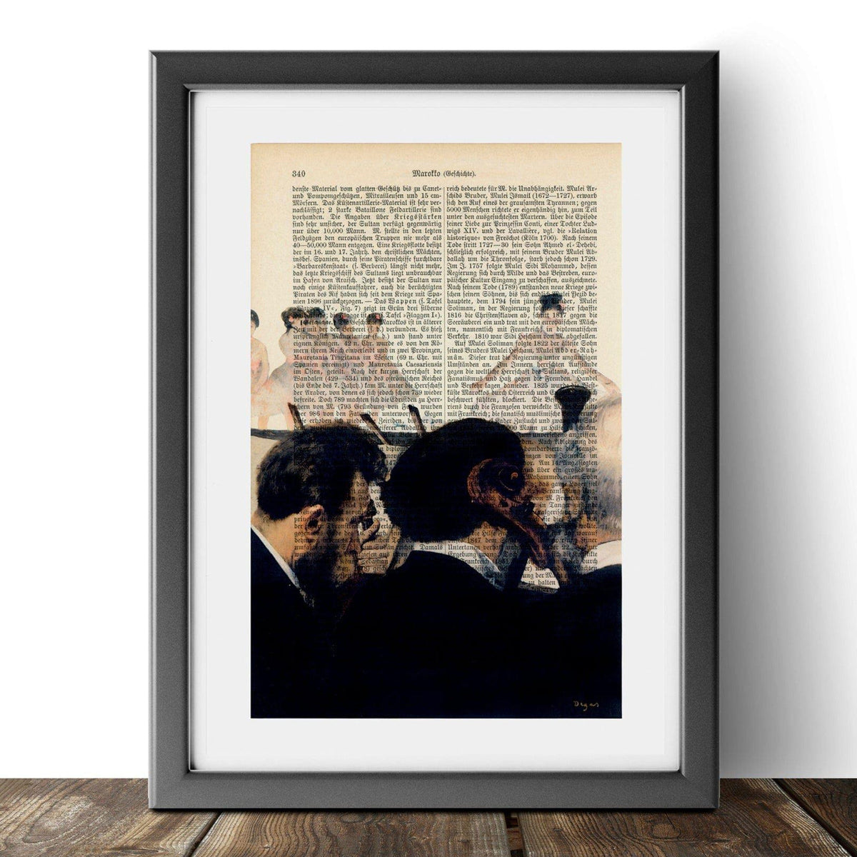 Orchestra Musicians - Edgar Degas - Vintage Book Page