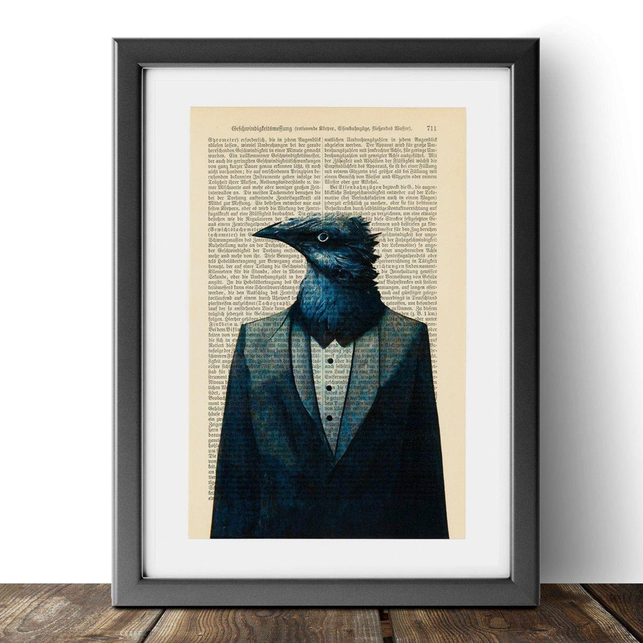 Crow of the year - Vintage Book Page Art Print - Art on Words